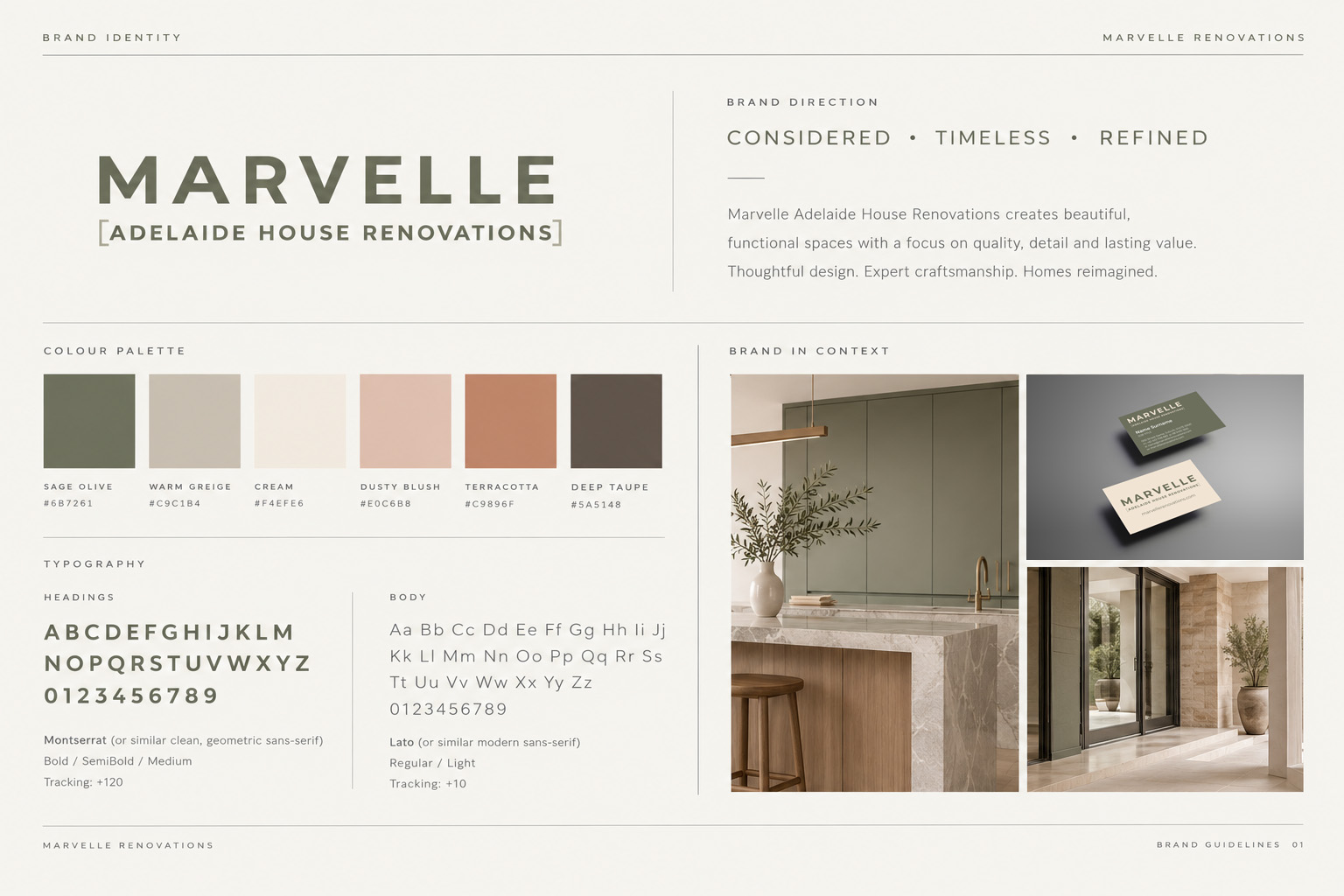 Marvelle Renovations branding by ZAG Creative Web Design